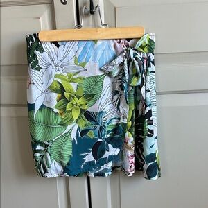 NWOT Jantzen Green Teal Floral Wrap Swim Coverup